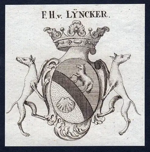 F. H. v. Lyncker - Lyncker Lincker Lützenwick Hessen Wappen Adel coat of arms heraldry Heraldik