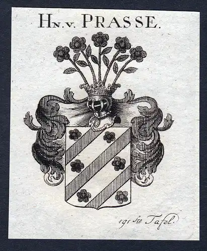 Hn. v. Prasse - Prasse Wappen Adel coat of arms heraldry Heraldik