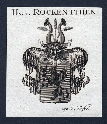 Hn. v. Rockenthien - Rockenthien Sachsen Wappen Adel coat of arms heraldry Heraldik