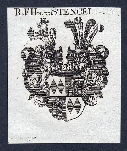 Rs. F. Hn. v. Stengel - Stengel Bayern Kurpfalz Wappen Adel coat of arms heraldry Heraldik