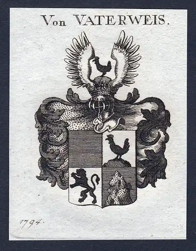 Von Vaterweis - Vaterweis Vaterweiß Wappen Adel coat of arms heraldry Heraldik