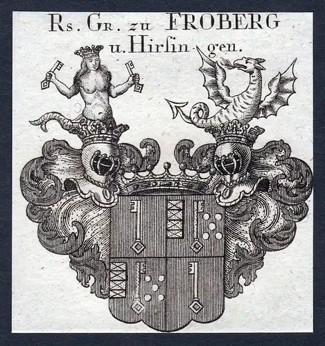 Rs. Gr. zu Froberg u. Hirsin - Froberg Hirsin Fromberg Wappen Adel coat of arms heraldry Heraldik