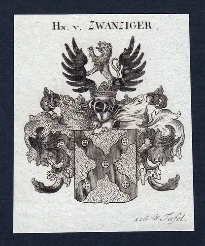 Hn. v. Zwanziger - Heinrich Adolph Zwanziger Wappen Adel coat of arms heraldry Heraldik