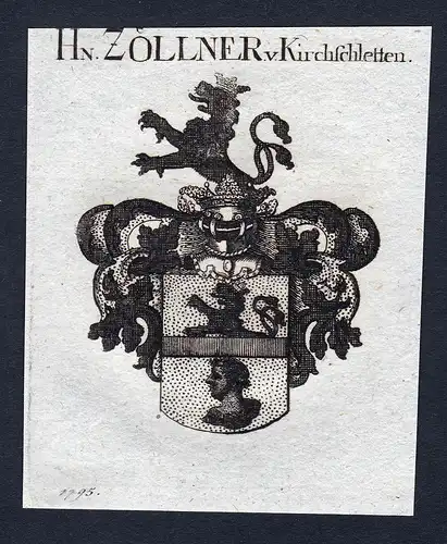 Hn. Zöllner v. Kirchschletten - Kirchschletten Zöllner Zoellner Wappen Adel coat of arms heraldry Heraldik