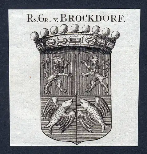 Rs. Gr. v. Brockdorf - Brockdorf Brockdorff Holstein Wappen Adel coat of arms heraldry Heraldik