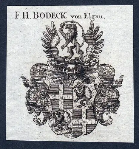 F. H. Bodeck von Elgau - Bodeck Elgau Bodecker Wappen Adel coat of arms heraldry Heraldik