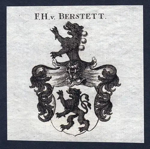 F. Hn. v. Berstett - Berstett Elsass Wappen Adel coat of arms heraldry Heraldik