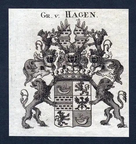 Gr. v. Hagen - Hagen Wappen Adel coat of arms heraldry Heraldik