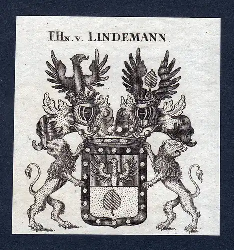 F. Hn. v. Lindemann - Lindemann Wappen Adel coat of arms heraldry Heraldik