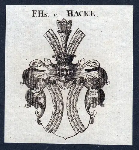 F. Hn. v. Hacke - Hacke Hake Wappen Adel coat of arms heraldry Heraldik