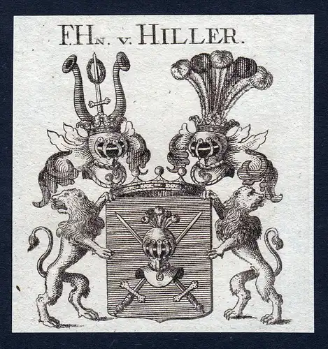 F. Hn. v. Hiller - Hiller Wappen Adel coat of arms heraldry Heraldik