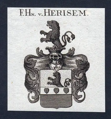 F. Hn. v. Herisem - Herisem Wappen Adel coat of arms heraldry Heraldik