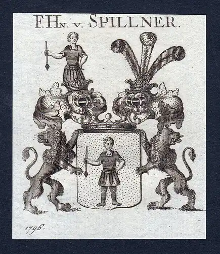 F. Hn. v. Spillner - Adolf Spillner Wappen Adel coat of arms heraldry Heraldik