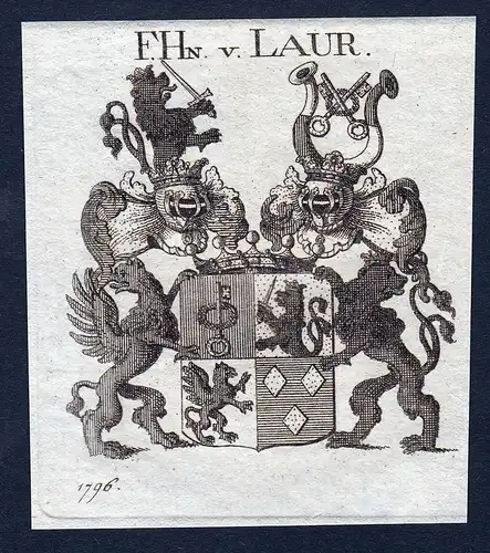 F. Hn. v. Laur - Laur Wappen Adel coat of arms heraldry Heraldik