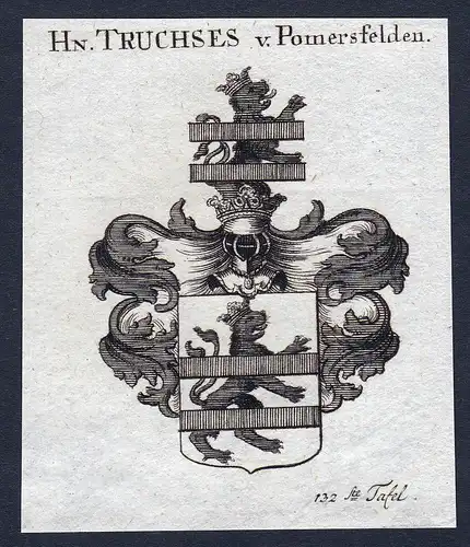 Hn. Truchses v. Pomersfelden - Truchses Pomersfelden Pommersfelden Truchseß Wappen Adel coat of arms heraldry