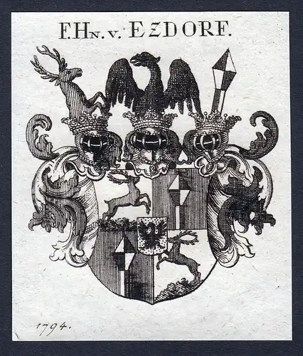 F. Hn. v. Ezdorf - Ezdorf Etzdorf Etzdorff Wappen Adel coat of arms heraldry Heraldik