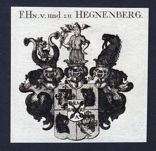 F. Hn. v. und zu Hegnenberg - Georg Hegnenberg Ingolstadt Wappen Adel coat of arms heraldry Heraldik