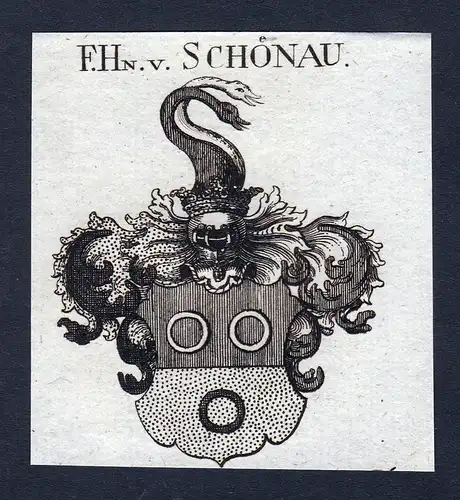 F. Hn. v. Schönau - Schönau Schoenau Elsass Wappen Adel coat of arms heraldry Heraldik