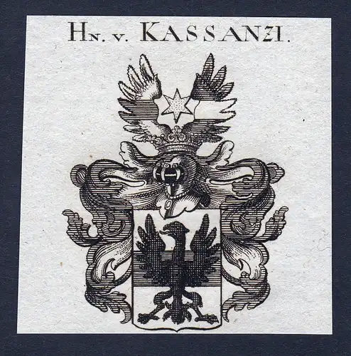 Hn. v. Kassanzi - Kassanzi Wappen Adel coat of arms heraldry Heraldik