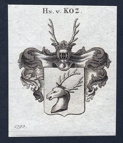 Hn. v. Koz - Koz Kotz Wappen Adel coat of arms heraldry Heraldik