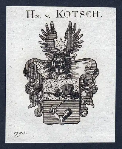 Hn. v. Kotsch - Kotsch Wappen Adel coat of arms heraldry Heraldik