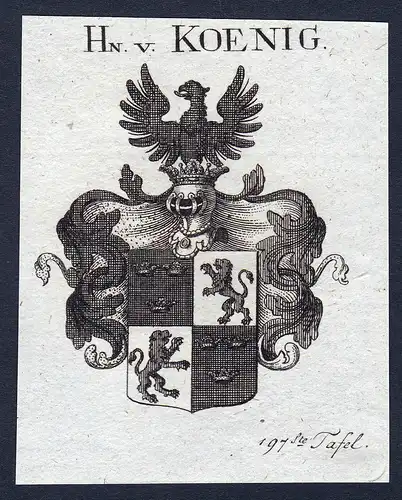 Hn. v. Koenig - Koenig König Wappen Adel coat of arms heraldry Heraldik