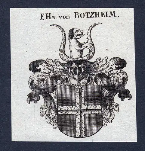 F. Hn. von Botzheim - Botzheim Bootzheim Boozheim Wappen Adel coat of arms heraldry Heraldik