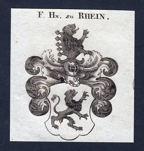 F. Hn. zu Rhein - Rhein Oberrhein Rhin Wappen Adel coat of arms heraldry Heraldik