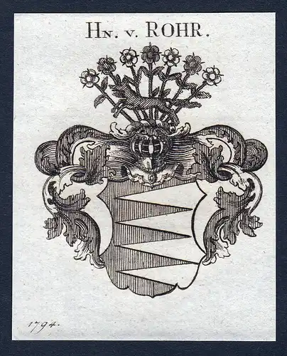 Hn. v. Rohr - Rohr Ror Rore Bayern Wappen Adel coat of arms heraldry Heraldik