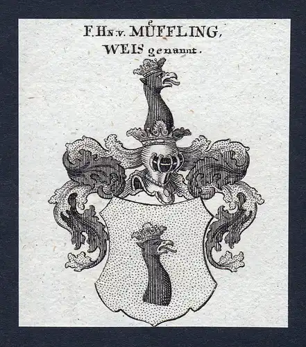 F. Hn. v. Müffling, Weis genannt - Carl Karl Müffling Weis Wappen Adel coat of arms heraldry Heraldik