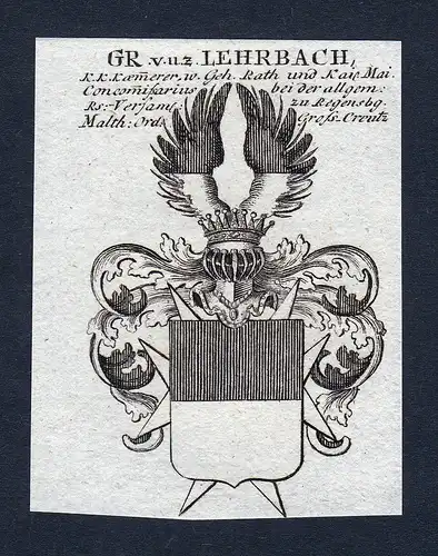 Gr. v. u. z. Lehrbach - Lehrbach Wappen Adel coat of arms heraldry Heraldik