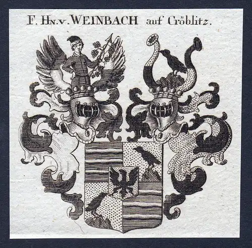 F. Hn. v. Weinbach auf Cröblitz - Weinbach Cröblitz Kröblitz Wappen Adel coat of arms heraldry Heraldik