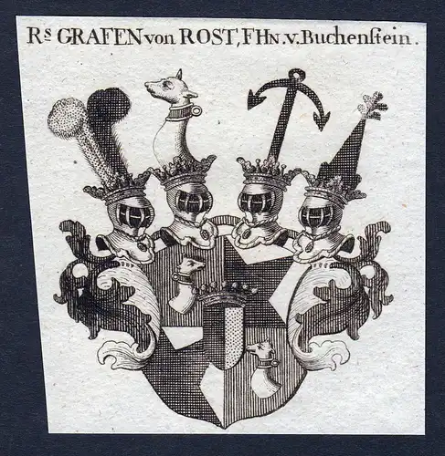 Grafen von Rost, F. Hn. v. Buchenstein - Rost Buchenstein Wappen Adel coat of arms heraldry Heraldik