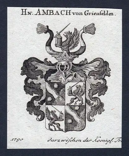 Hn. Ambach von Grienfelden - Ambach Grienfelden Wappen Adel coat of arms heraldry Heraldik