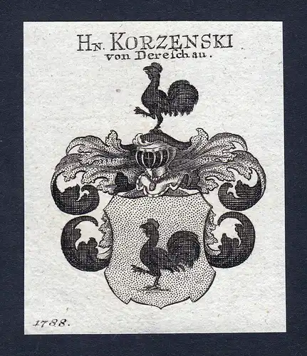 Hn. Korzenski von Dereschau - Korzenski Dereschau Derschau Wappen Adel coat of arms heraldry Heraldik