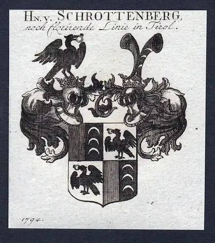 Hn. v. Schrottenberg - Schrottenberg Schrattenberger Franken Wappen Adel coat of arms heraldry Heraldik