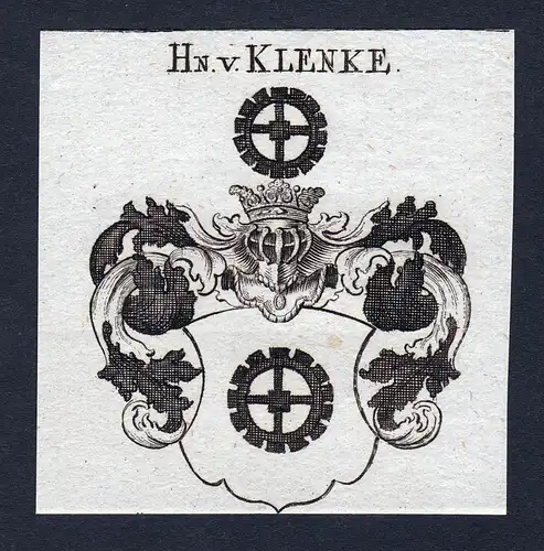 Hn. v. Klenke - Klenke Klencke Wappen Adel coat of arms heraldry Heraldik