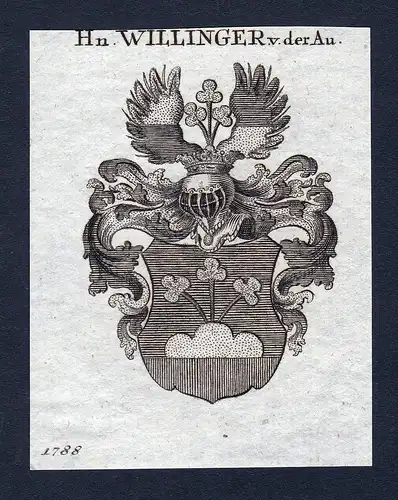 Hn. Willinger v. der Au - Willinger Au Wappen Adel coat of arms heraldry Heraldik