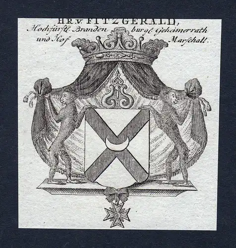 Hr. v. Fitzgerald - Fitzgerald Wappen Adel coat of arms heraldry Heraldik