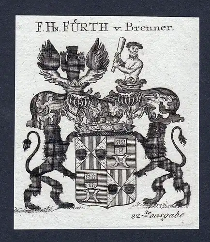 F. Hn. Fürth v. Brenner - Fürth Brenner Wappen Adel coat of arms heraldry Heraldik