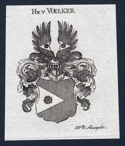 Hn. v. Voelker - Voelker Völker Wappen Adel coat of arms heraldry Heraldik