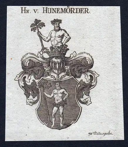 Hn. v. Hunemörder - Hunemörder Hünemörder Wappen Adel coat of arms heraldry Heraldik