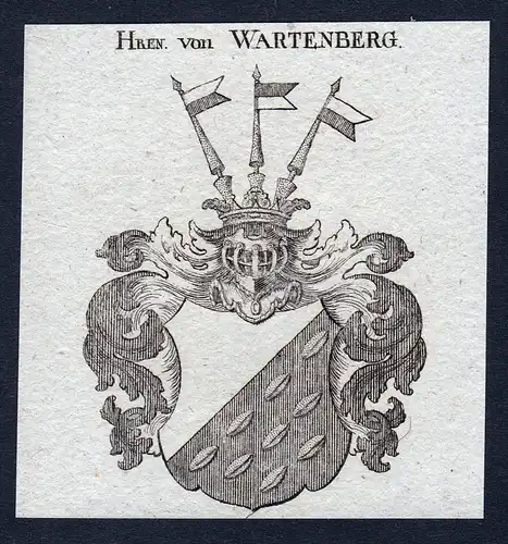 Hren. von Wartenberg - Wartenberg Bayern Wappen Adel coat of arms Kupferstich  heraldry Heraldik