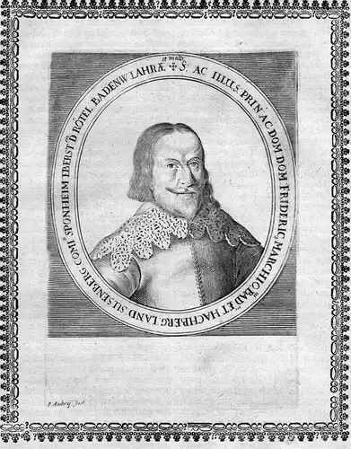 Frideric Marchio Bad et Hachberg - Friedrich V. Baden-Durlach (1594-1659) Portrait Kupferstich
