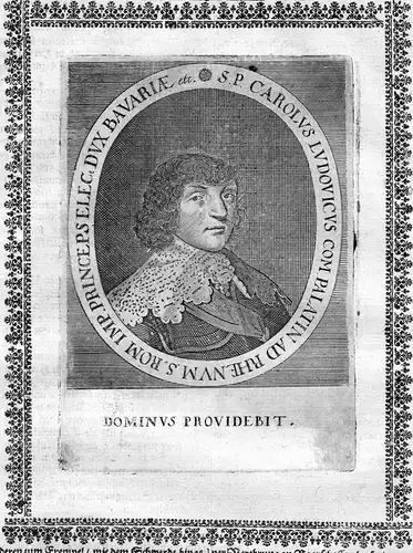 Carolus Ludovicus - Karl I. Ludwig Pfalzgraf bei Rhein (1617-1680) Portrait Kupferstich