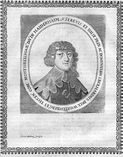 Eberhardus dux Wurtemberg - Eberhard III. Württemberg (1614-1674) Portrait Kupferstich