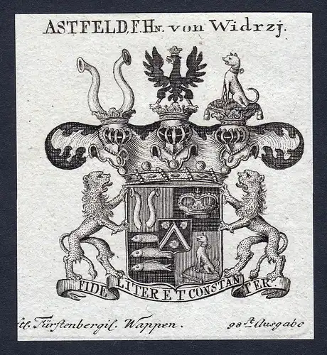 Astfeld, F. Hn. von Widrzj - Astfeld Widrzj Wappen Adel coat of arms heraldry Heraldik