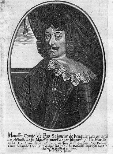 Manasses comte de Pas Seigneur de Feuquiere - Manasses de Pas Marquis de Feuquieres (1590-1640) Portrait Kupfe