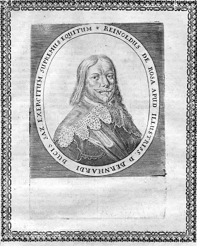 Reinholdus de Rosa Apud - Reinhold von Rosen (1605-1667) General Portrait Kupferstich