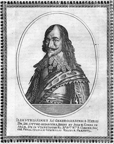 Ottho Ludovicus - Otto Ludwig von Salm-Kyrburg-Mörchingen (1597-1634) Portrait Kupferstich